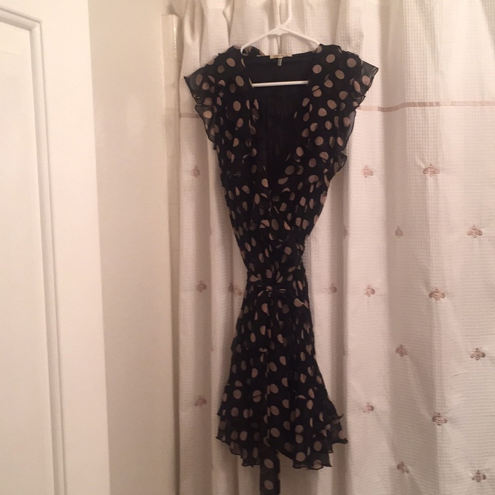 Black and Beige Polka Dot Dress Large/ NWOT